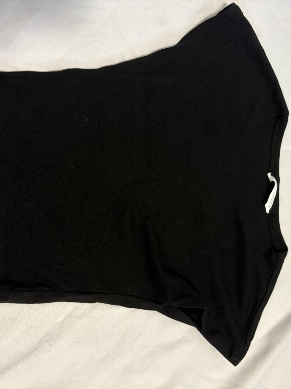 Zara Black Wide Neck T-Shirt - size s